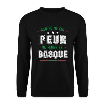 Idée cadeau Basque, humour région citations couple - Sweat-shirt Unisexe - noir - Devant - Alina (178cm) & Michal (187cm)