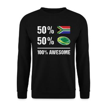 50% South Africa 100% Awesome South Africa Rugby - Unisex Sweatshirt - black - Front - Alina (178cm) & Michal (187cm)