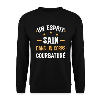 Musculation Sport. Citation Sportif Drôle Original - Sweat-shirt Unisexe - noir - Devant - Alina (178cm) & Michal (187cm)
