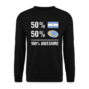 Argentina 50% Rugby 100% Awesome Argentina Rugby - Unisex Sweatshirt - black - Front - Alina (178cm) & Michal (187cm)