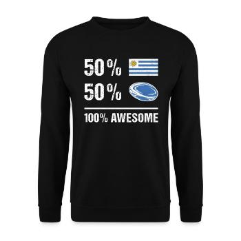 50% Uruguay 50% Rugby 100% Super Uruguay Rugby - Sweat-shirt Unisexe - noir - Devant - Alina (178cm) & Michal (187cm)