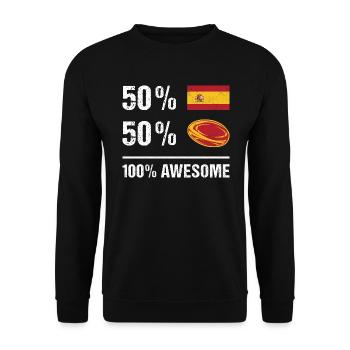 50% Espagne 50% Rugby 100% Super Espagne Rugby - Sweat-shirt Unisexe - noir - Devant - Alina (178cm) & Michal (187cm)