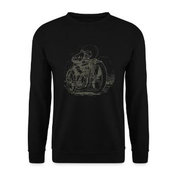 Motorcycle Gift Idea for Biker Quote Humor - Unisex Sweatshirt - black - Front - Alina (178cm) & Michal (187cm)