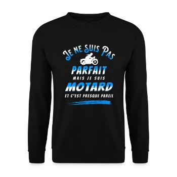 Moto Idée Cadeau pour Motard Citation Humour - Sweat-shirt Unisexe - noir - Devant - Alina (178cm) & Michal (187cm)