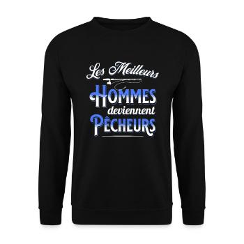 Pêche Cadeau pour Pêcheur Sport Citation Humour - Sweat-shirt Unisexe - noir - Devant - Alina (178cm) & Michal (187cm)