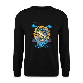 Pêche Cadeau pour Pêcheur Sport Citation Humour - Sweat-shirt Unisexe - noir - Devant - Alina (178cm) & Michal (187cm)