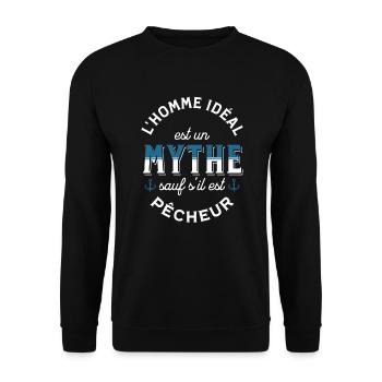 Pêche Cadeau pour Pêcheur Sport Citation Humour - Sweat-shirt Unisexe - noir - Devant - Alina (178cm) & Michal (187cm)