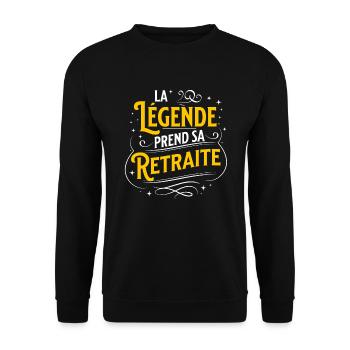 Retraite cadeau de Départ pour Retraité Carrière - Sweat-shirt Unisexe - noir - Devant - Alina (178cm) & Michal (187cm)