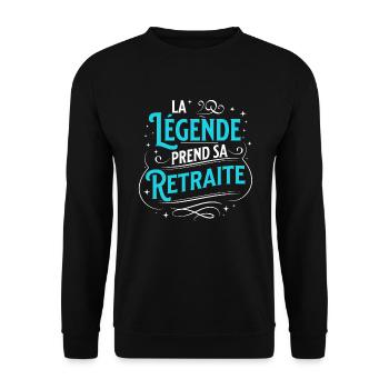 Retraite cadeau de Départ pour Retraité Carrière - Sweat-shirt Unisexe - noir - Devant - Alina (178cm) & Michal (187cm)