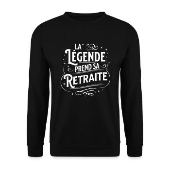 Retraite cadeau de Départ pour Retraité Carrière - Sweat-shirt Unisexe - noir - Devant - Alina (178cm) & Michal (187cm)