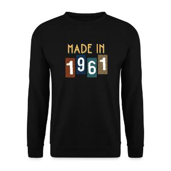 1961 Gift For birthday year of birth - Unisex Sweatshirt - black - Front - Alina (178cm) & Michal (187cm)