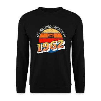 1962 Cadeau Pour Anniversaire année de naissance - Sweat-shirt Unisexe - noir - Devant - Alina (178cm) & Michal (187cm)
