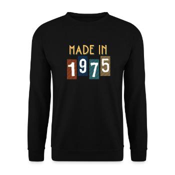 1975 Gift For Birthday Year of Birth - Unisex Sweatshirt - black - Front - Alina (178cm) & Michal (187cm)