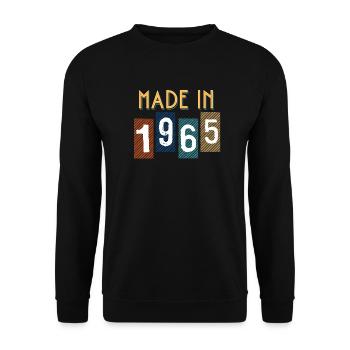 1965 Gift For Birthday Year of Birth - Unisex Sweatshirt - black - Front - Alina (178cm) & Michal (187cm)