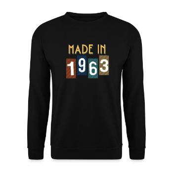 1963 Gift For Birthday Year of Birth - Unisex Sweatshirt - black - Front - Alina (178cm) & Michal (187cm)