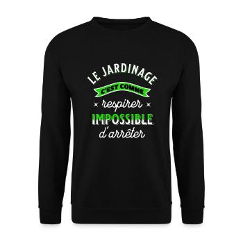 Jardin idée cadeau pour Jardinier Potager Citation - Sweat-shirt Unisexe - noir - Devant - Alina (178cm) & Michal (187cm)