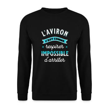 Aviron Cadeau Humour Sport Drôle Citation - Sweat-shirt Unisexe - noir - Devant - Alina (178cm) & Michal (187cm)
