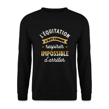 Équitation Cadeau Pour Cavalier Cheval Humour - Sweat-shirt Unisexe - noir - Devant - Alina (178cm) & Michal (187cm)