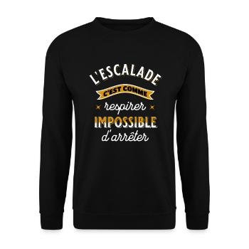 Escalade Idée Cadeau pour Sportif Grimpeur Humour - Sweat-shirt Unisexe - noir - Devant - Alina (178cm) & Michal (187cm)