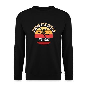 Ski Cadeau pour Sport d'Hiver Snow Drôle - Sweat-shirt Unisexe - noir - Devant - Alina (178cm) & Michal (187cm)