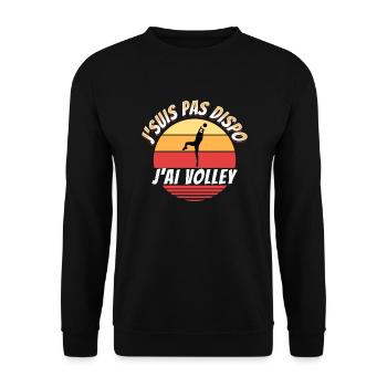 Volley Ball Cadeau Drôle Rigolo Citation Sport - Sweat-shirt Unisexe - noir - Devant - Alina (178cm) & Michal (187cm)