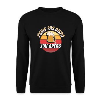 Apéro Cadeau Rigolo Bière Alcool Apéritif Humour - Sweat-shirt Unisexe - noir - Devant - Alina (178cm) & Michal (187cm)