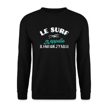 Surf Cadeau Pour Surfeur Citation Humour Rigolo - Sweat-shirt Unisexe - noir - Devant - Alina (178cm) & Michal (187cm)