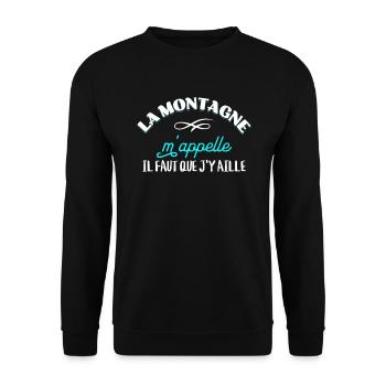 Montagne Cadeau Rigolo Randonnée Sport Citation - Sweat-shirt Unisexe - noir - Devant - Alina (178cm) & Michal (187cm)