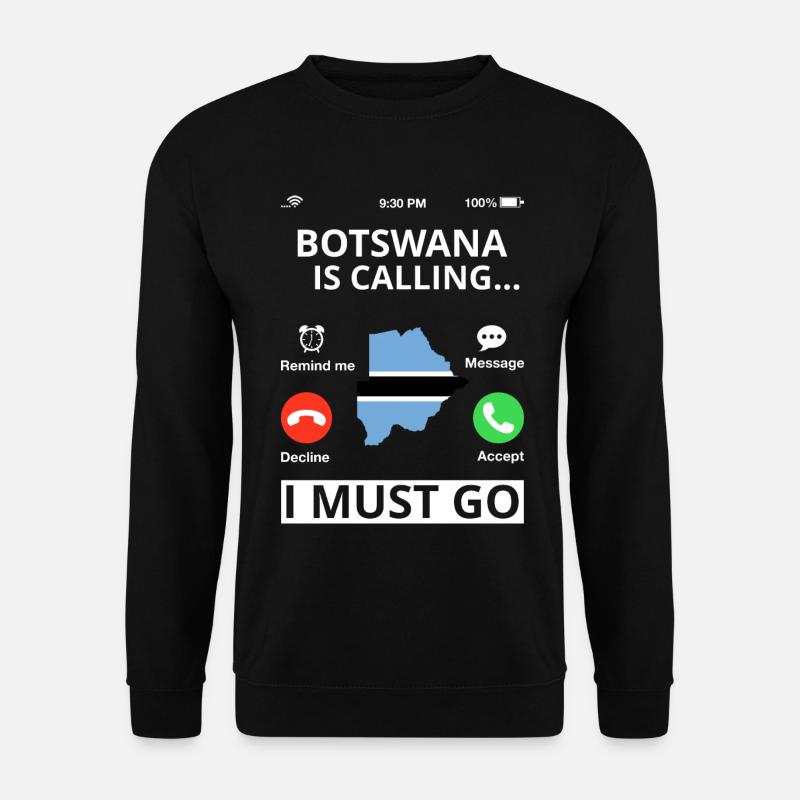 Botswana Flagge Botswana Fahne Afrika - Unisex Pullover - Schwarz
