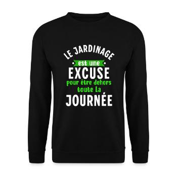 Jardin Cadeau pour Jardinier Potager Dicton Rigolo - Sweat-shirt Unisexe - noir - Devant - Alina (178cm) & Michal (187cm)