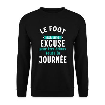 Football Cadeau Pour Footballeur Dicton Humour - Sweat-shirt Unisexe - noir - Devant - Alina (178cm) & Michal (187cm)