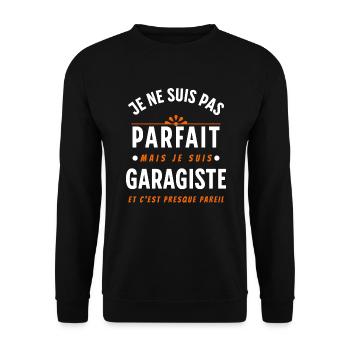 Mécanicien cadeau pour Garagiste Bricoleur Rigolo - Sweat-shirt Unisexe - noir - Devant - Alina (178cm) & Michal (187cm)