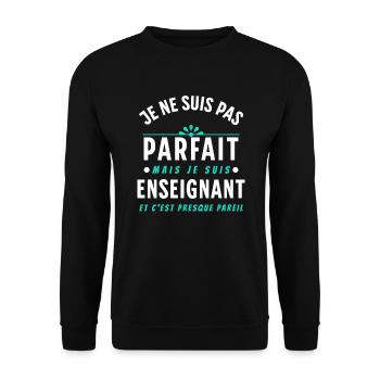 Enseignant Cadeau Professeur Citation Rigolo Prof - Sweat-shirt Unisexe - noir - Devant - Alina (178cm) & Michal (187cm)