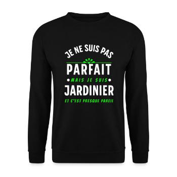 Jardin Cadeau pour Jardinier Potager Dicton Rigolo - Sweat-shirt Unisexe - noir - Devant - Alina (178cm) & Michal (187cm)