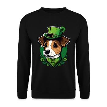 Journée Jack Russell St Patrick - Sweat-shirt Unisexe - noir - Devant - Alina (178cm) & Michal (187cm)
