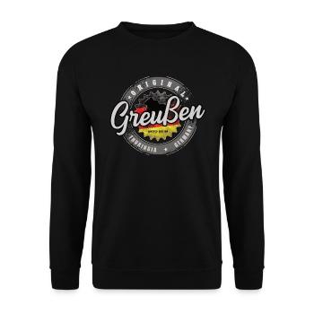 Original Germany Thüringen Greußen - Unisex Pullover - Schwarz - Vorne - Alina (178cm) & Michal (187cm)