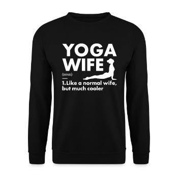 Yogi Wife Definition Yoga - Unisex Pullover - Schwarz - Vorne - Alina (178cm) & Michal (187cm)