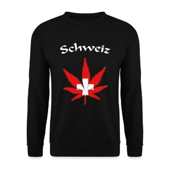 Schweiz Weed Ganja Swiss - Unisex Pullover - Schwarz - Vorne - Alina (178cm) & Michal (187cm)