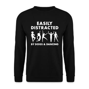 Danseur Facilement Distrait Par Les Chiens Et La Danse - Sweat-shirt Unisexe - noir - Devant - Alina (178cm) & Michal (187cm)