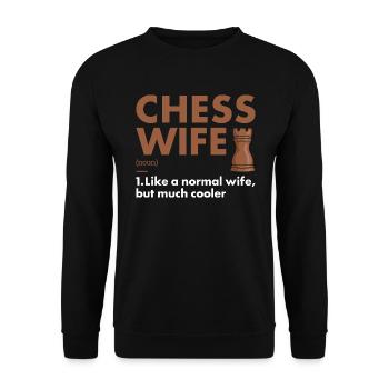 Chess Player Wife Definition Chess - Unisex Pullover - Schwarz - Vorne - Alina (178cm) & Michal (187cm)
