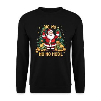 Je le fais pour le Ho Ho HODL BTC - Sweat-shirt Unisexe - noir - Devant - Alina (178cm) & Michal (187cm)