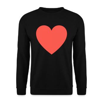 Red heart to design - Unisex Sweatshirt - black - Front - Alina (178cm) & Michal (187cm)