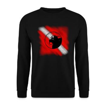 Aquatic World - Diver - Unisex Pullover - Schwarz - Vorne - Alina (178cm) & Michal (187cm)