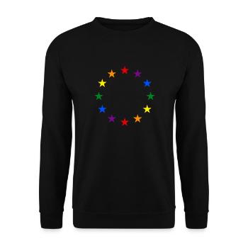 EU stars aux couleurs de l'arc-en-ciel - Europe LGBT Euro - Sweat-shirt Unisexe - noir - Devant - Alina (178cm) & Michal (187cm)