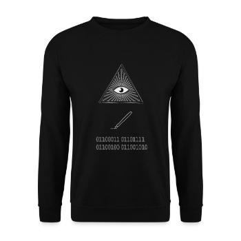 Oeil écrire code programmeur hipster geek - Sweat-shirt Unisexe - noir - Devant - Alina (178cm) & Michal (187cm)