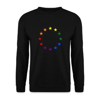EU stars aux couleurs de l'arc-en-ciel Europe - Sweat-shirt Unisexe - noir - Devant - Alina (178cm) & Michal (187cm)