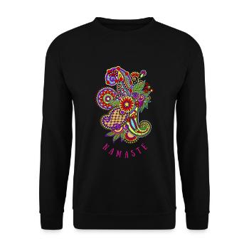 Namaste - Unisex Sweatshirt - black - Front - Alina (178cm) & Michal (187cm)