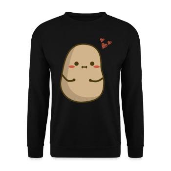 Süße Kartoffel - Unisex Pullover - Schwarz - Vorne - Alina (178cm) & Michal (187cm)