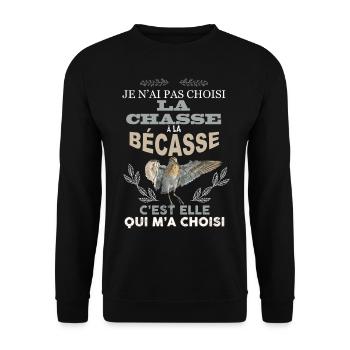 Chasse bécasse chasseur cadeau papa - Sweat-shirt Unisexe - noir - Devant - Alina (178cm) & Michal (187cm)