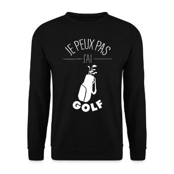 Je peux pas j'ai Golf Cadeau pour un Golfeur - Sweat-shirt Unisexe - noir - Devant - Alina (178cm) & Michal (187cm)